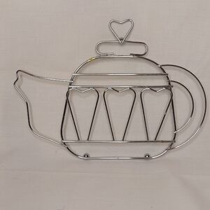 Silver Teapot/Coffee Pot Shaped Metal Trivet